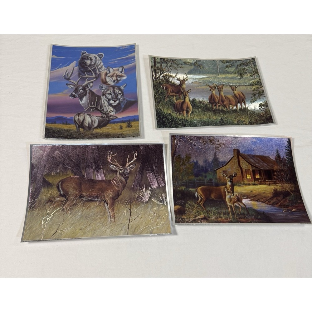 VTG Scafa-Tornabene Art Publishing Litho Wildlife Animals Deer Foil Prints 4